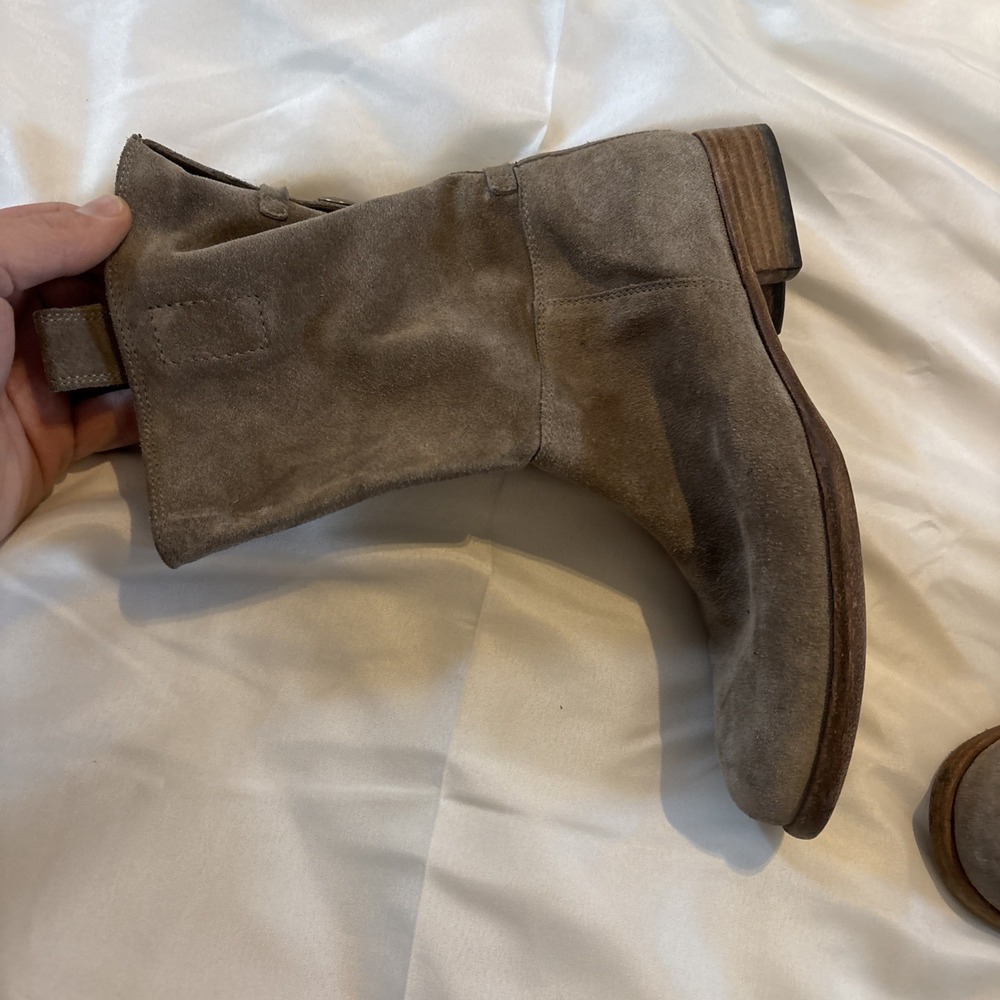Alberto Fermani Umbria Women's beige‎ suede slouch booties Size 6 36.5 - Picture 9 of 13